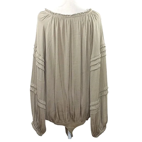 Free People Intimately All Tucks Bodysuit in Salt Marsh Sz Large - Picture 11 of 16